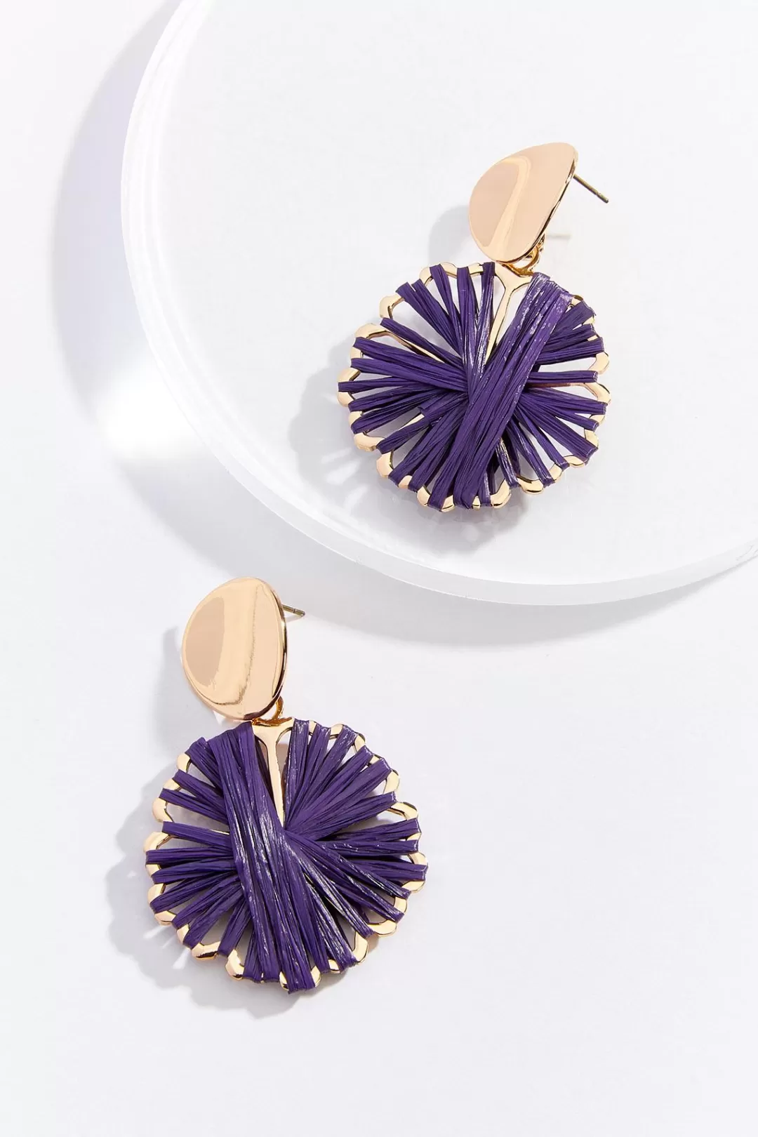 Cato Earrings | Raffia Wrapped Flower Earrings