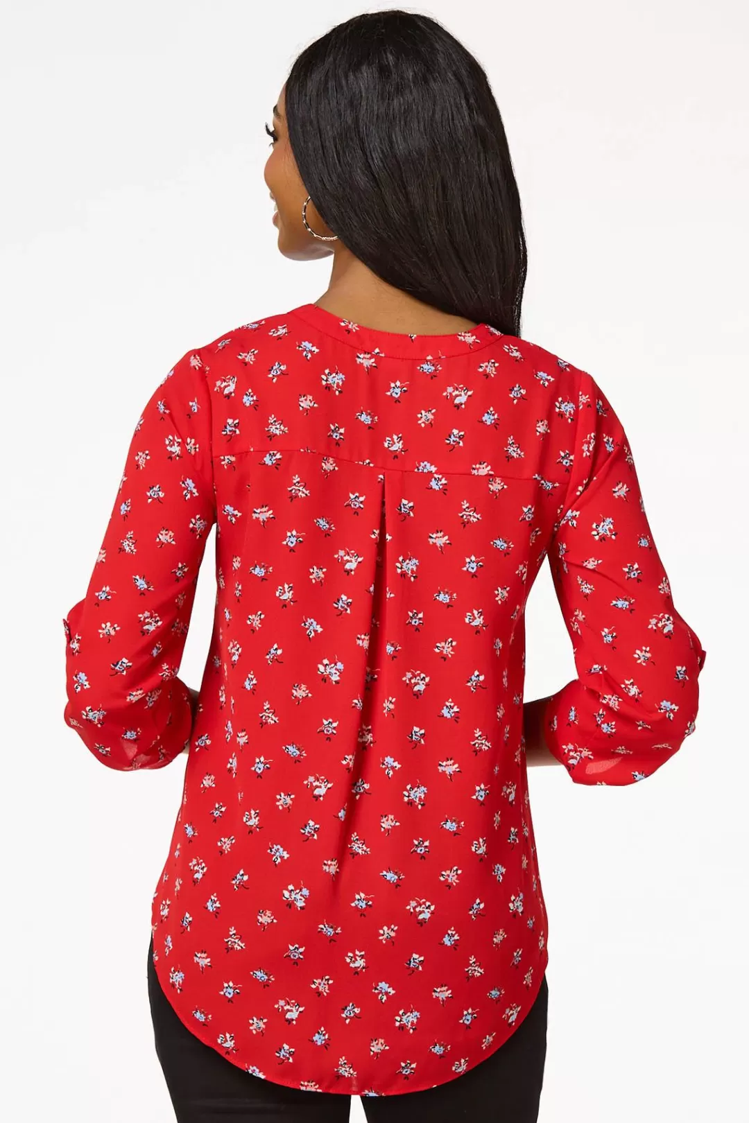 Cato Tops | Red Floral Equipment Top