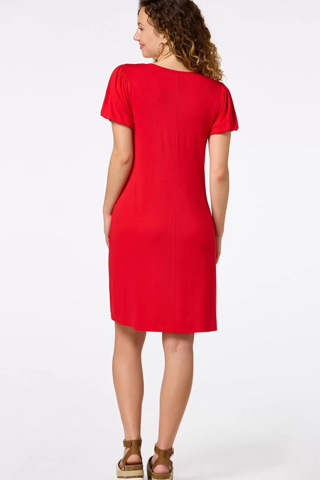 Cato Dresses | Red Puff Sleeve Dress