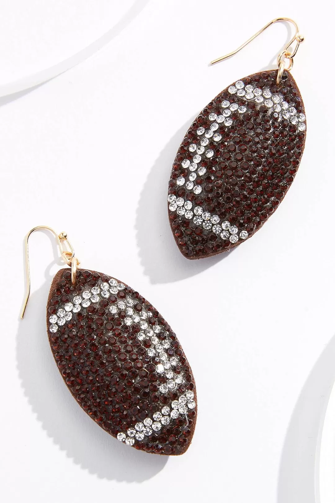 Cato Earrings | Rhinestone Football Earrings