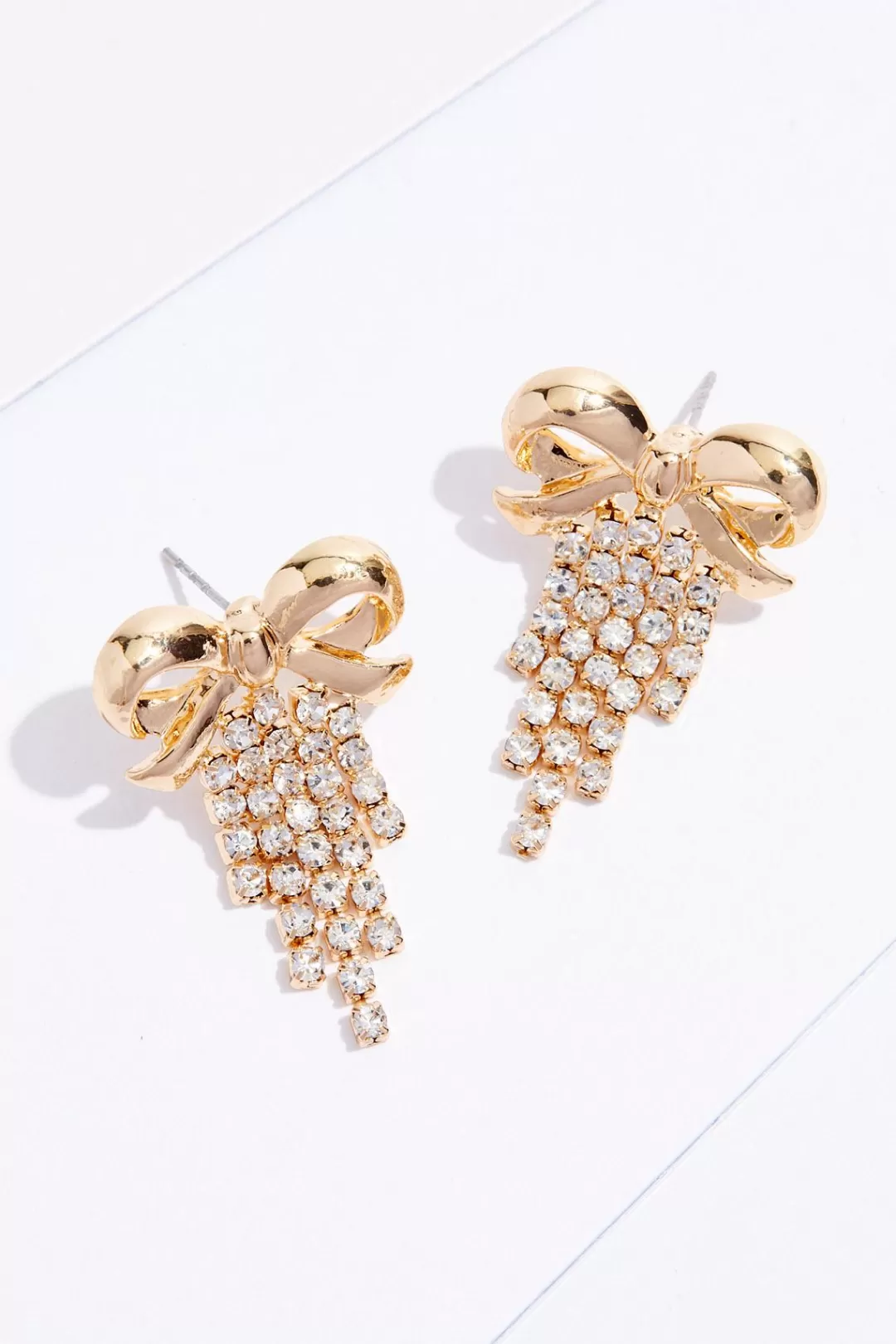 Cato Social Occasion | Earrings | Rhinestone Fringe Bow Earrings