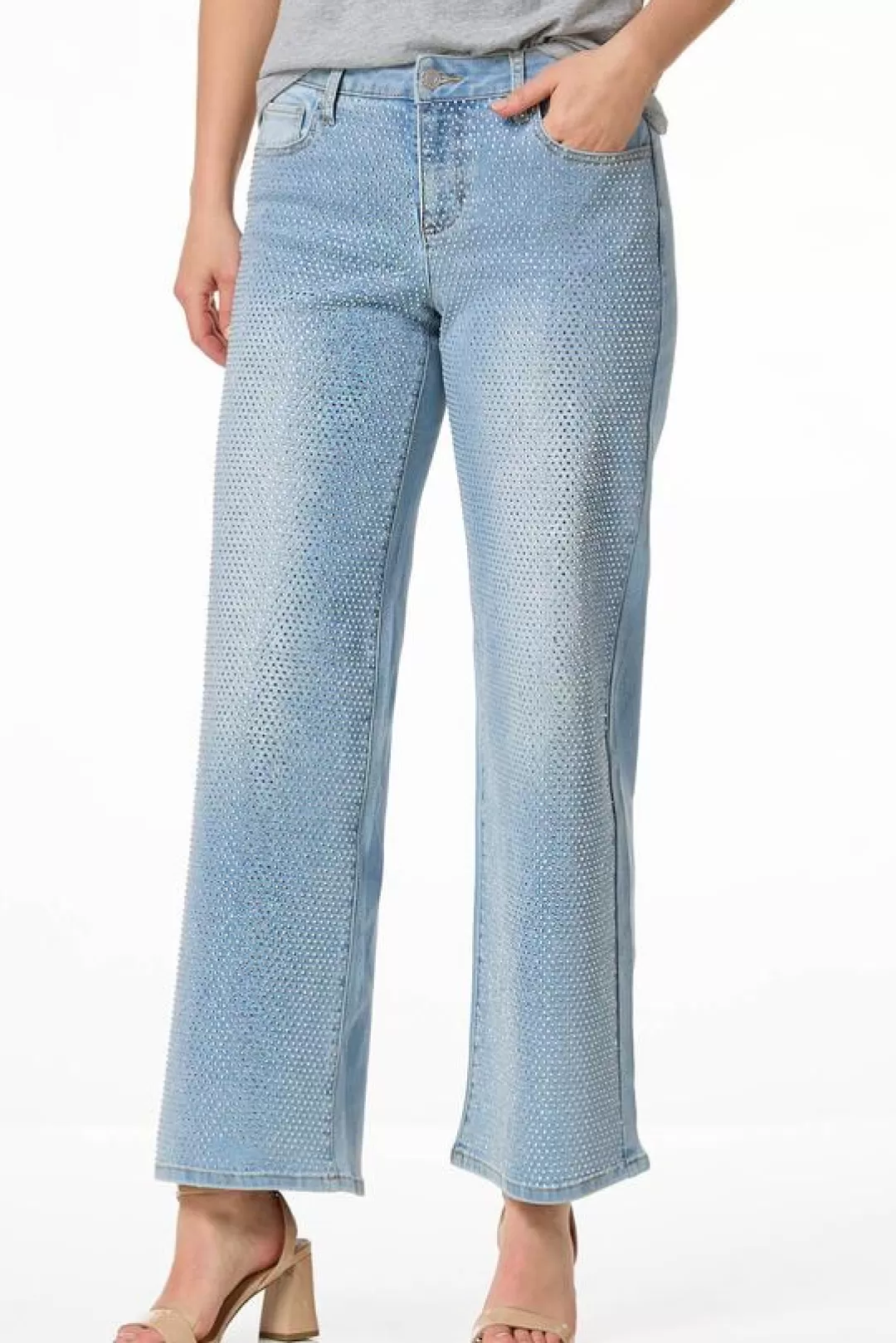 Cato Jeans | Rhinestone Wide Leg Jeans