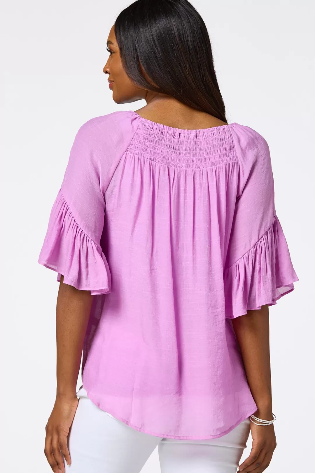 Cato Tops | Ruffled Bell Sleeve Top