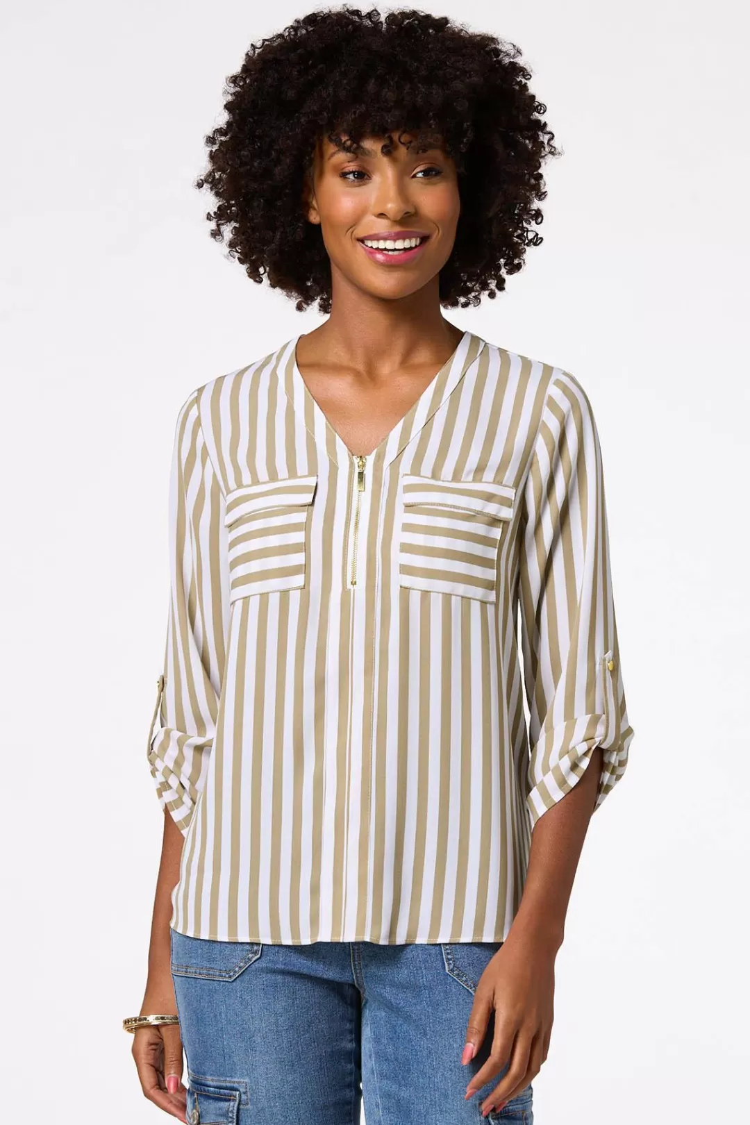 Cato Tops | Sandy Stripe Equipment Top