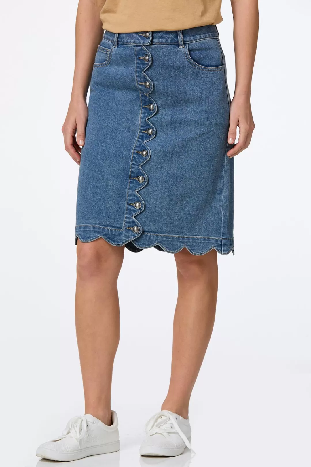 Cato Skirts | Jeans | Scalloped Denim Skirt