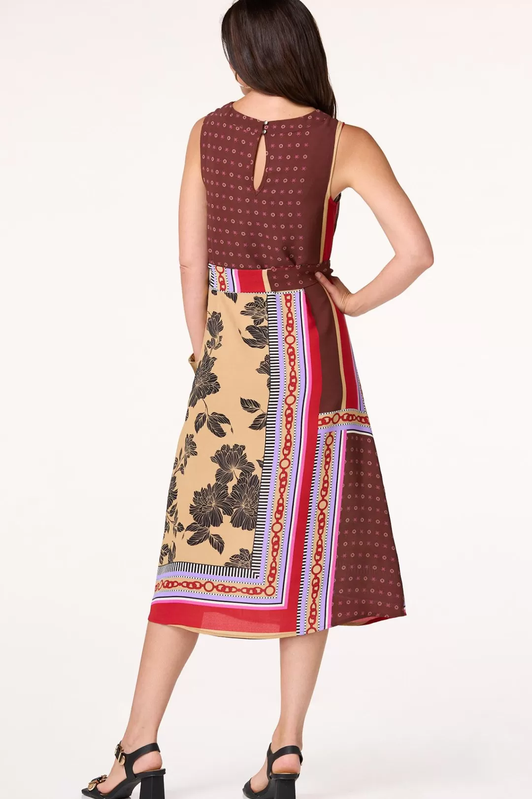 Cato Dresses | Scarf Print Midi Dress