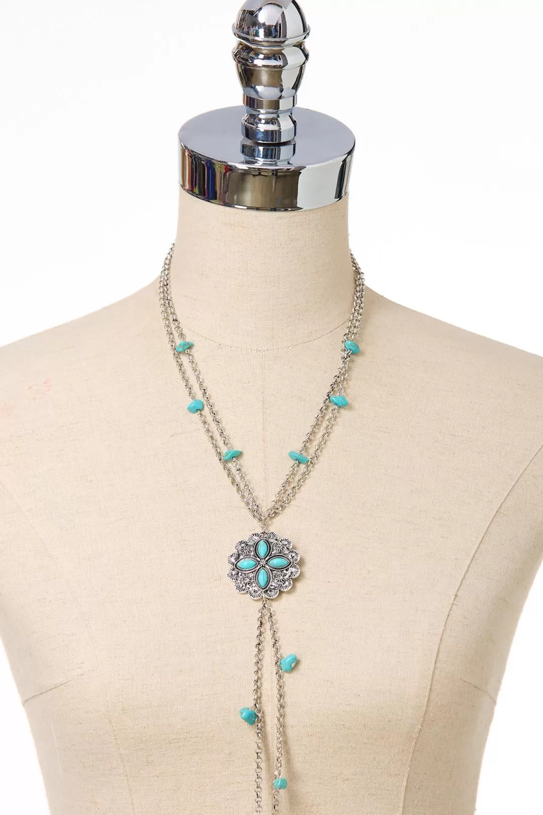 Cato Sets | Semi- Precious Flower Tassel Necklace Set