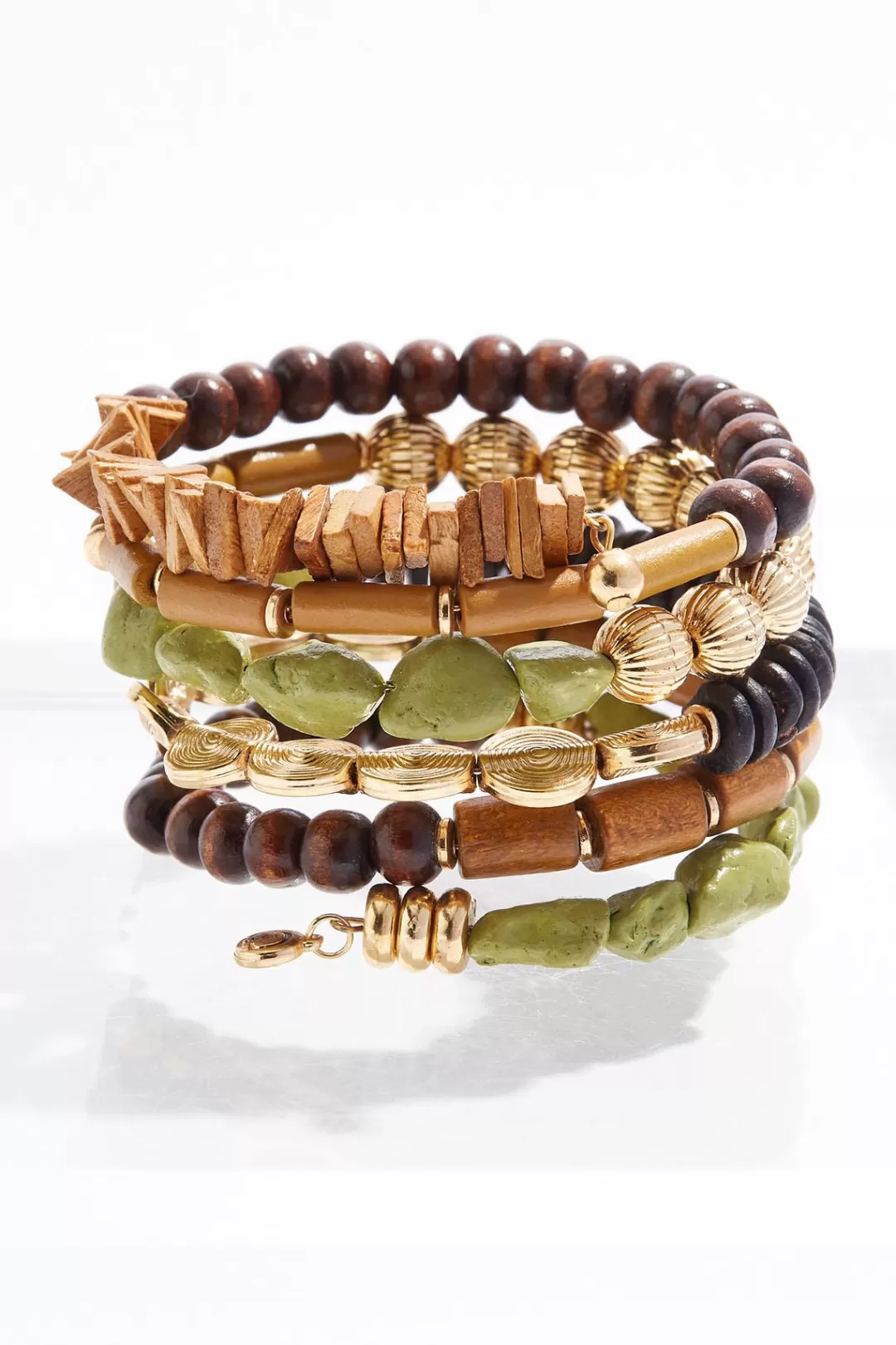 Cato Bracelets | Semi- Precious Wood Coil Bracelet