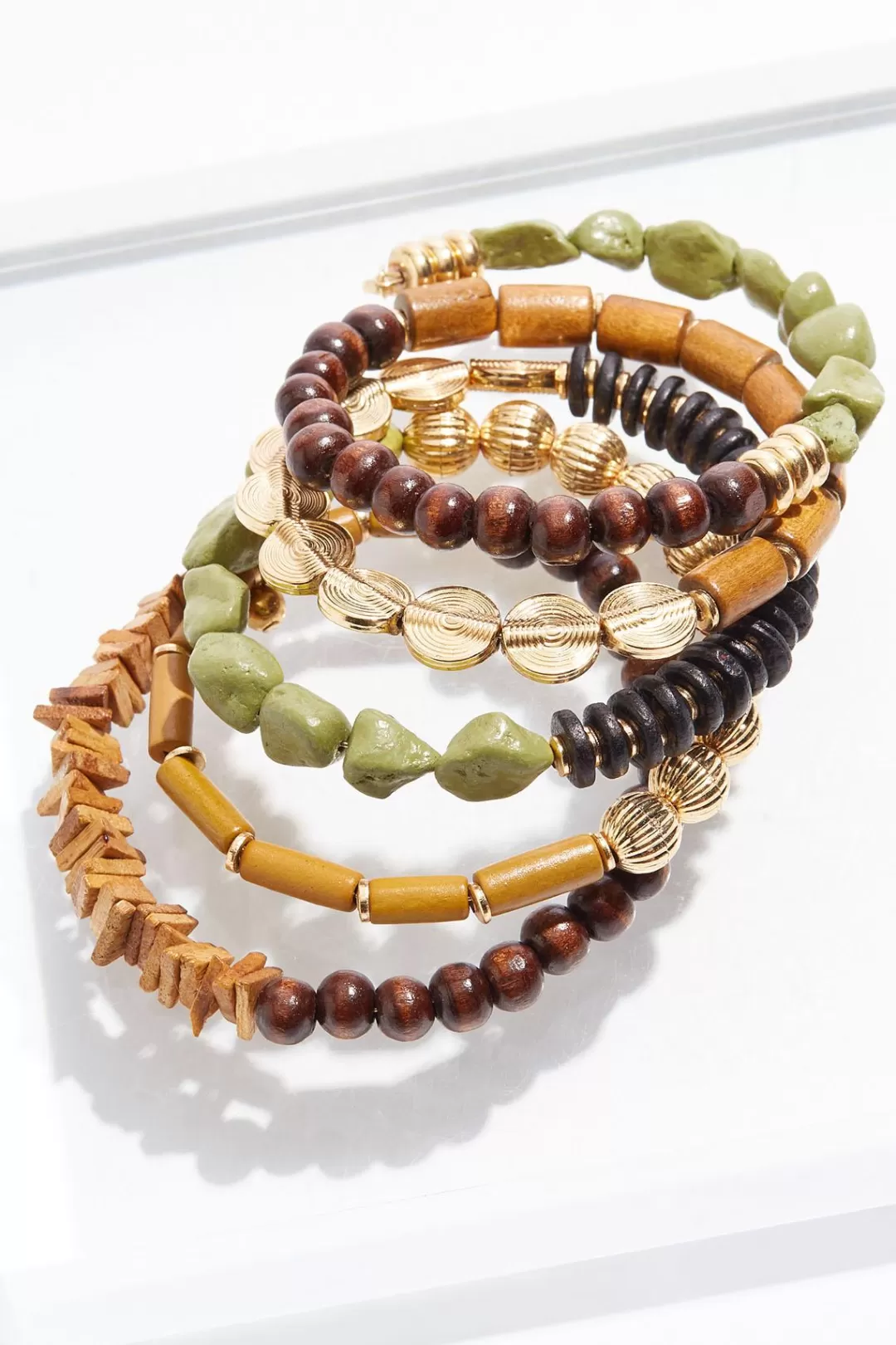 Cato Bracelets | Semi- Precious Wood Coil Bracelet