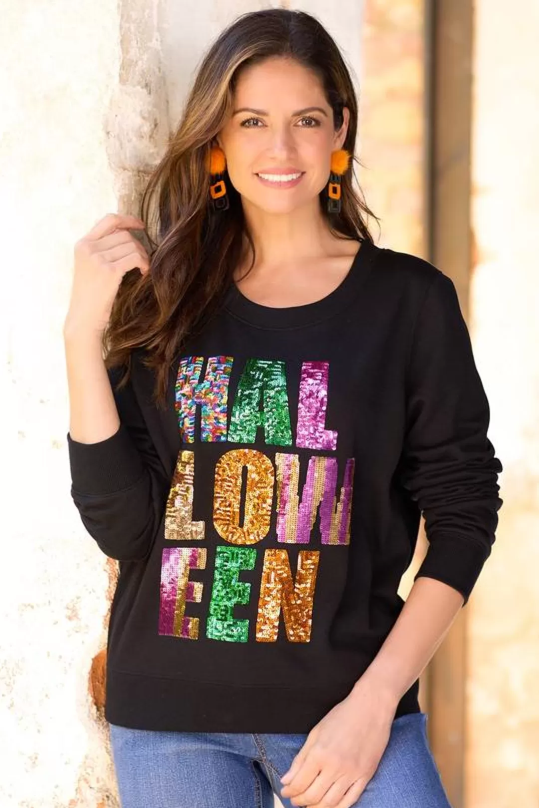 Cato Tops | Sequin Halloween Sweatshirt