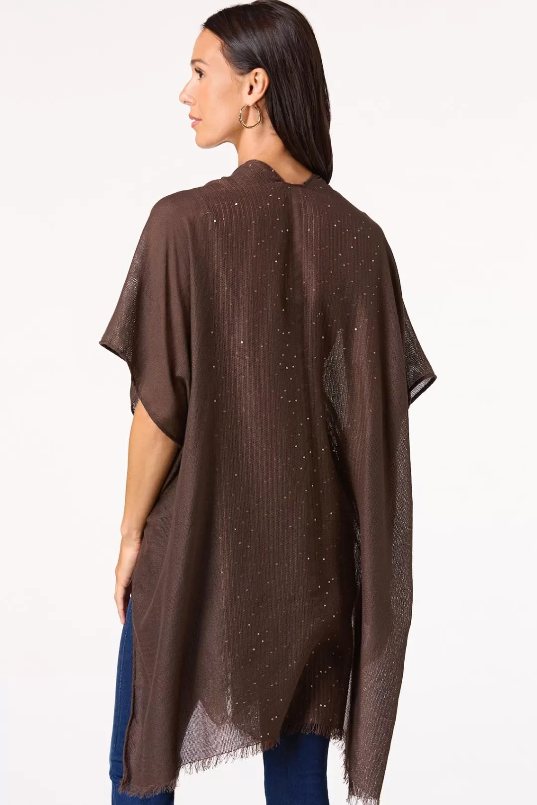 Cato Cover Ups | Tops | Sequin Thread Solid Kimono