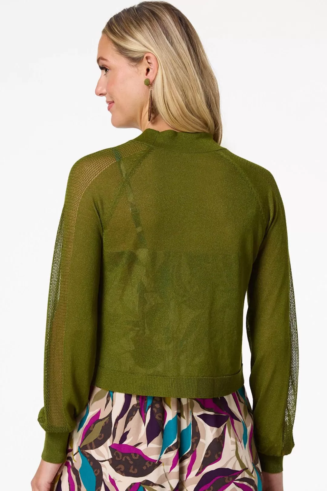 Cato Sweaters | Sheer Green Cardigan