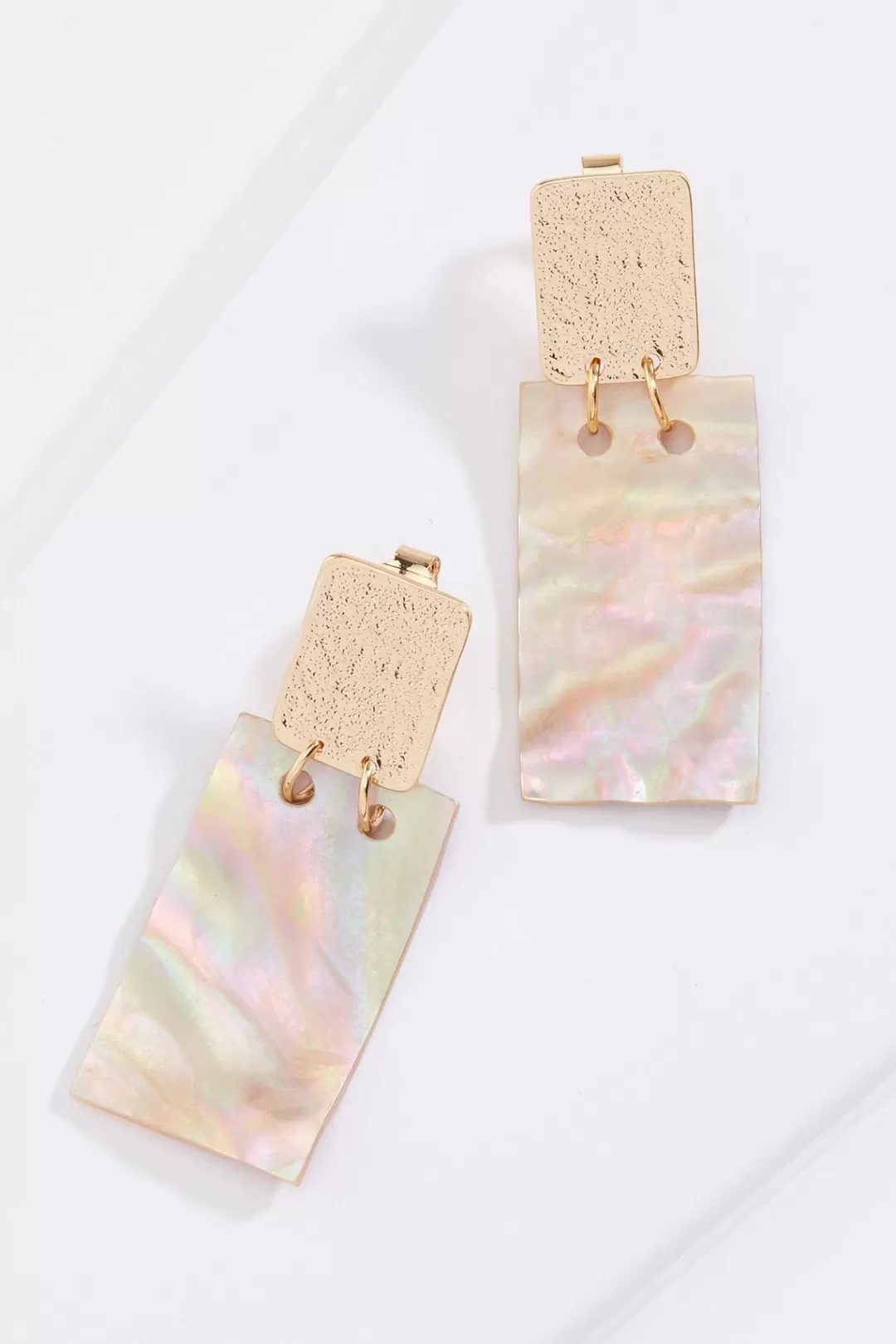 Cato Earrings | Shell Rectangle Clip- On Earrings