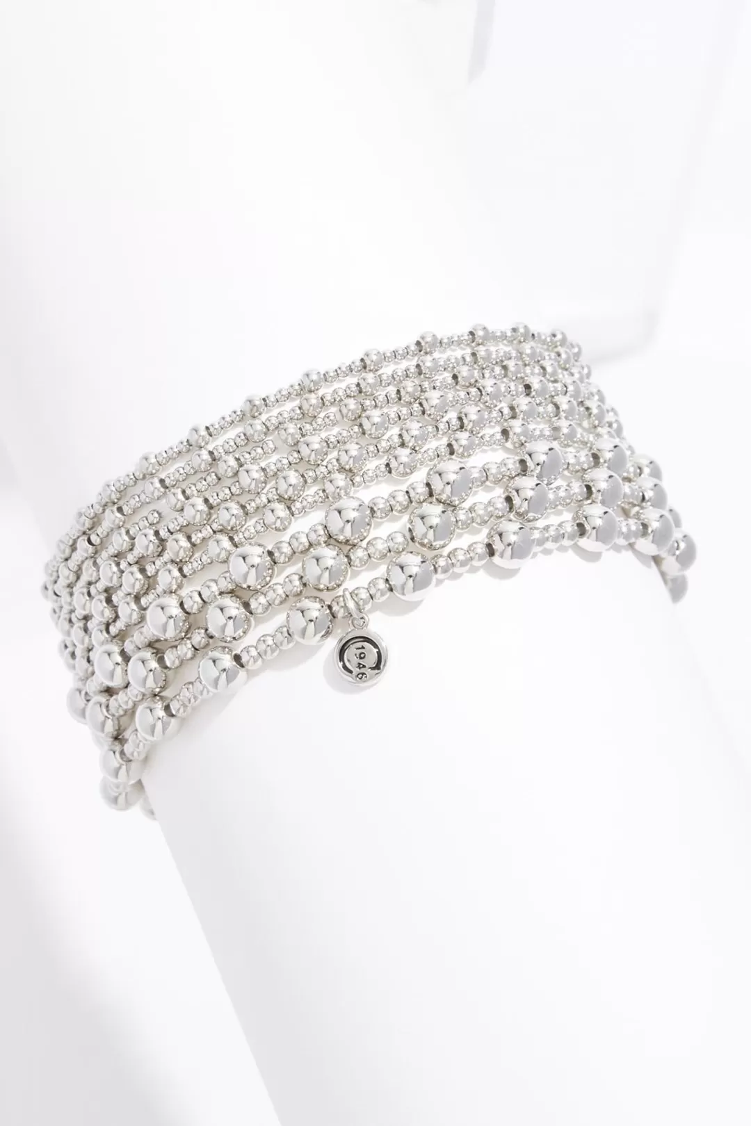 Cato Bracelets | Silver Ball Stretch Bracelet Set