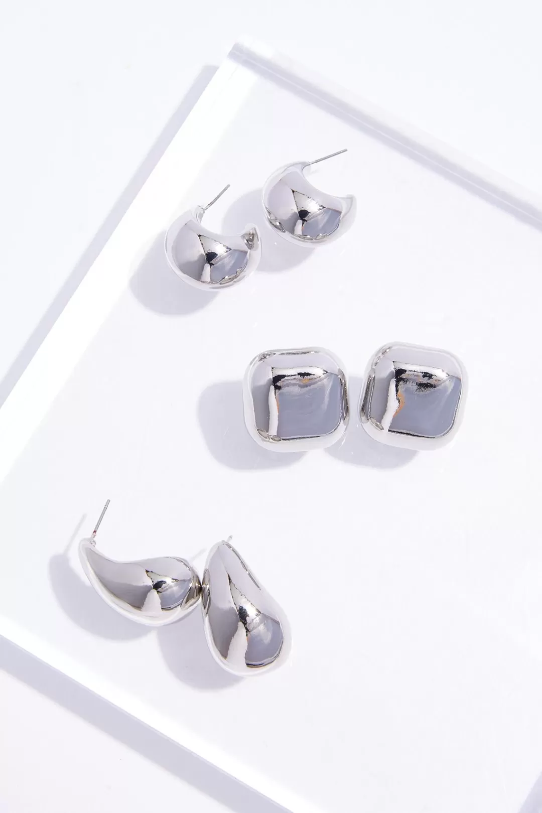 Cato Earrings | Silver Bubble Earring Set