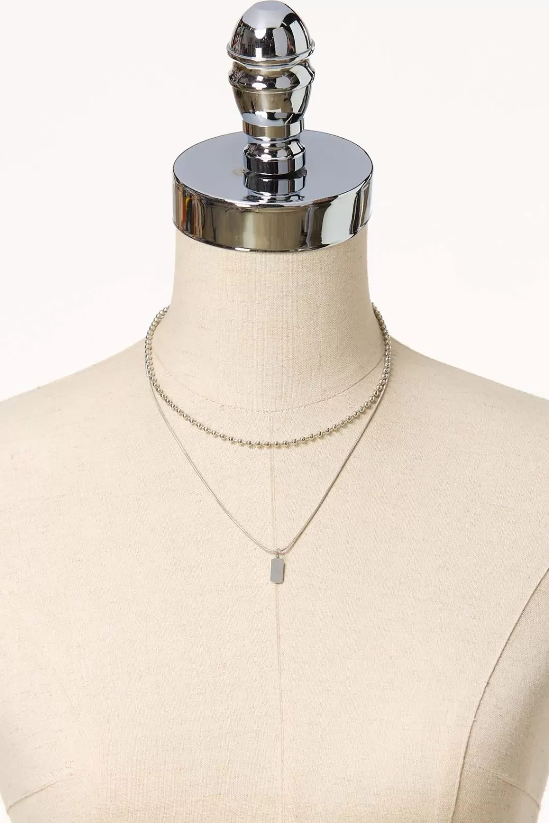 Cato Necklaces | Silver Charm Short Layered Necklace