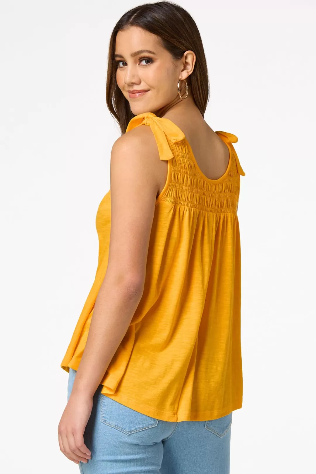 Cato Tops | Smocked Tie Shoulder Tank