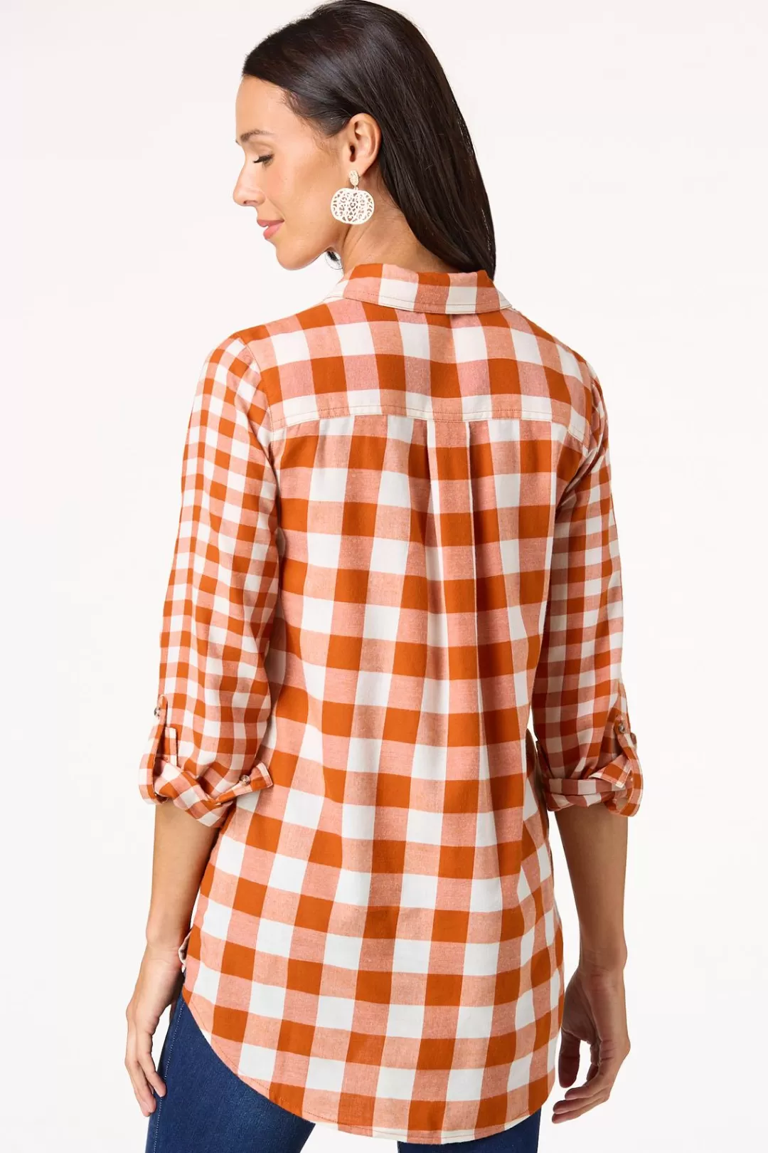 Cato Tops | Spice Check Button Down Shirt