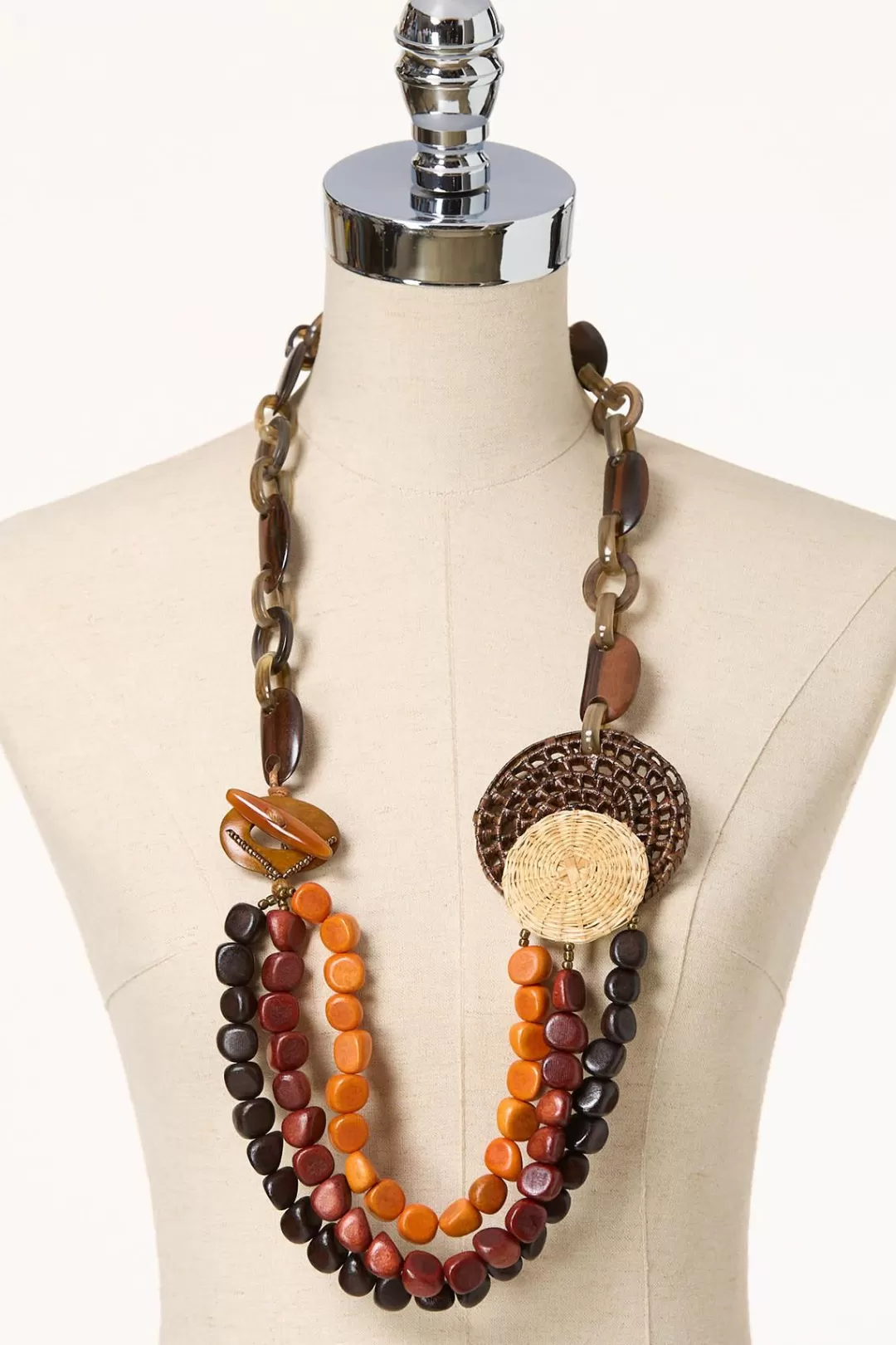 Cato Necklaces | Statement Wood Rattan Necklace