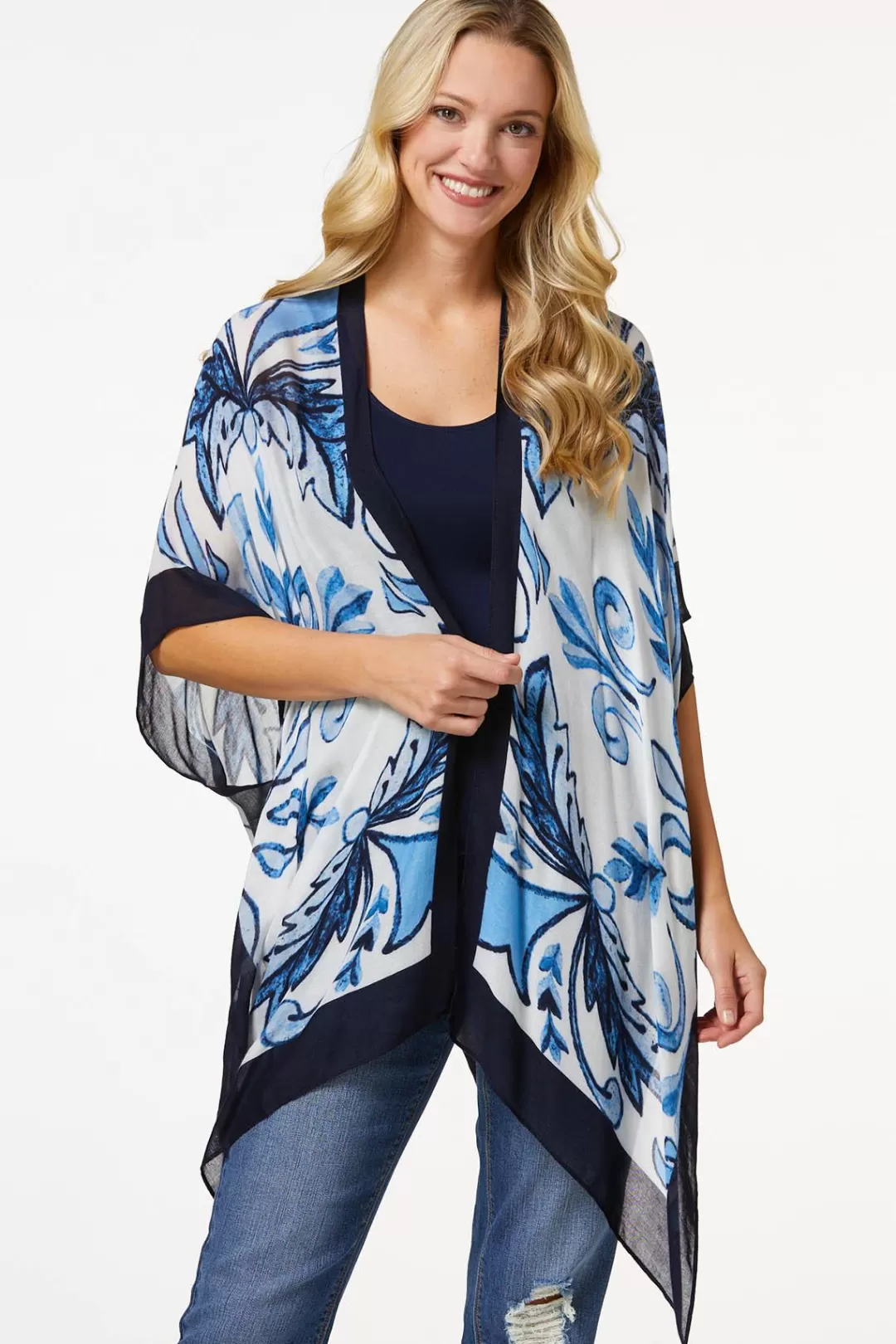 Cato Cover Ups | Tops | Stencil Watercolor Kimono