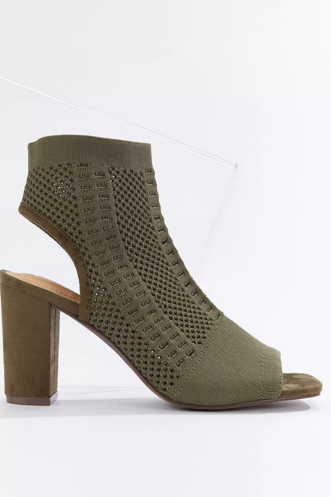 Cato Boots | Stretch Knit Open Toe Booties