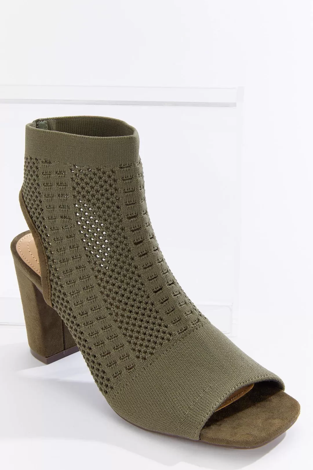 Cato Boots | Stretch Knit Open Toe Booties