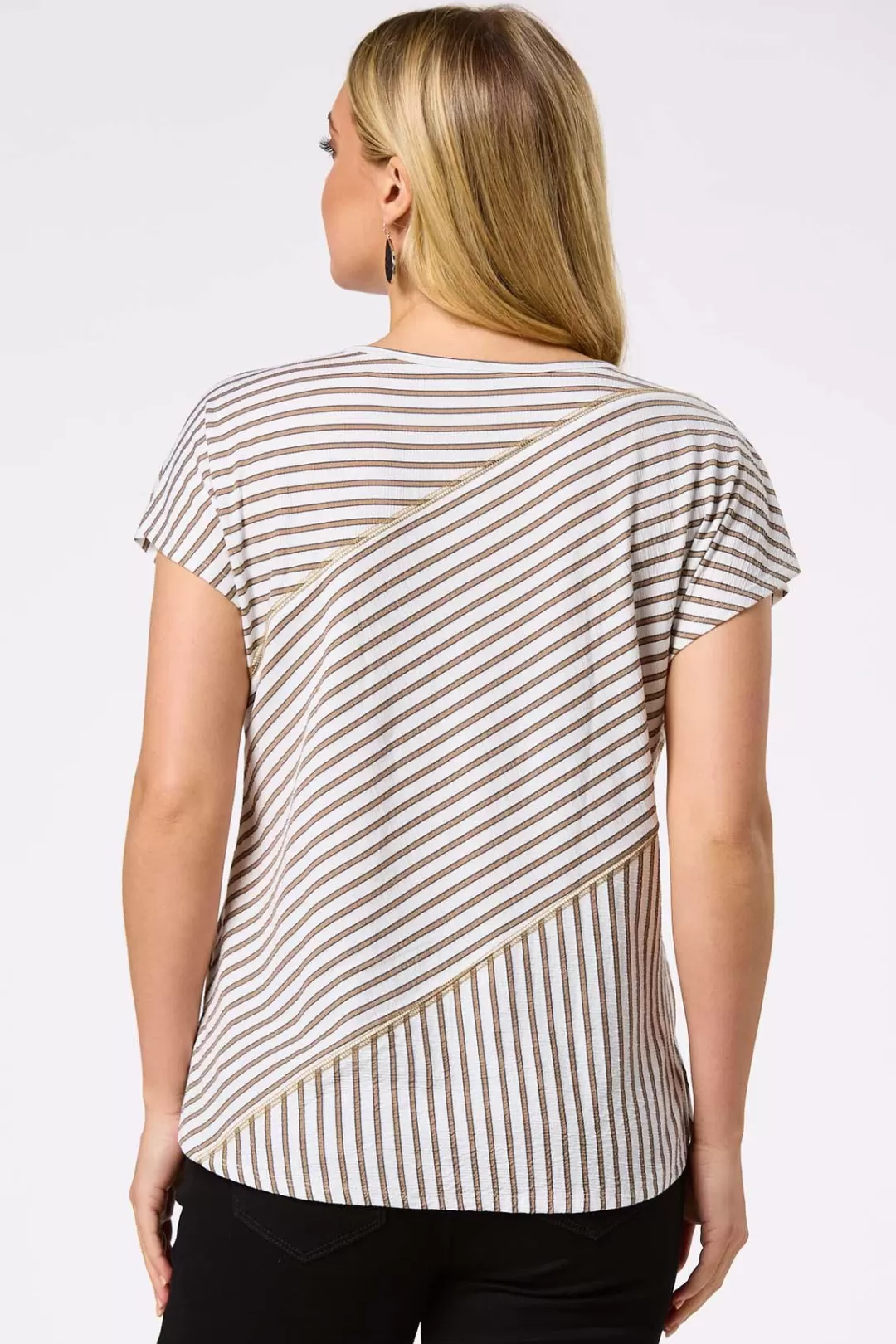 Cato Tops | Stripe Gauze Top