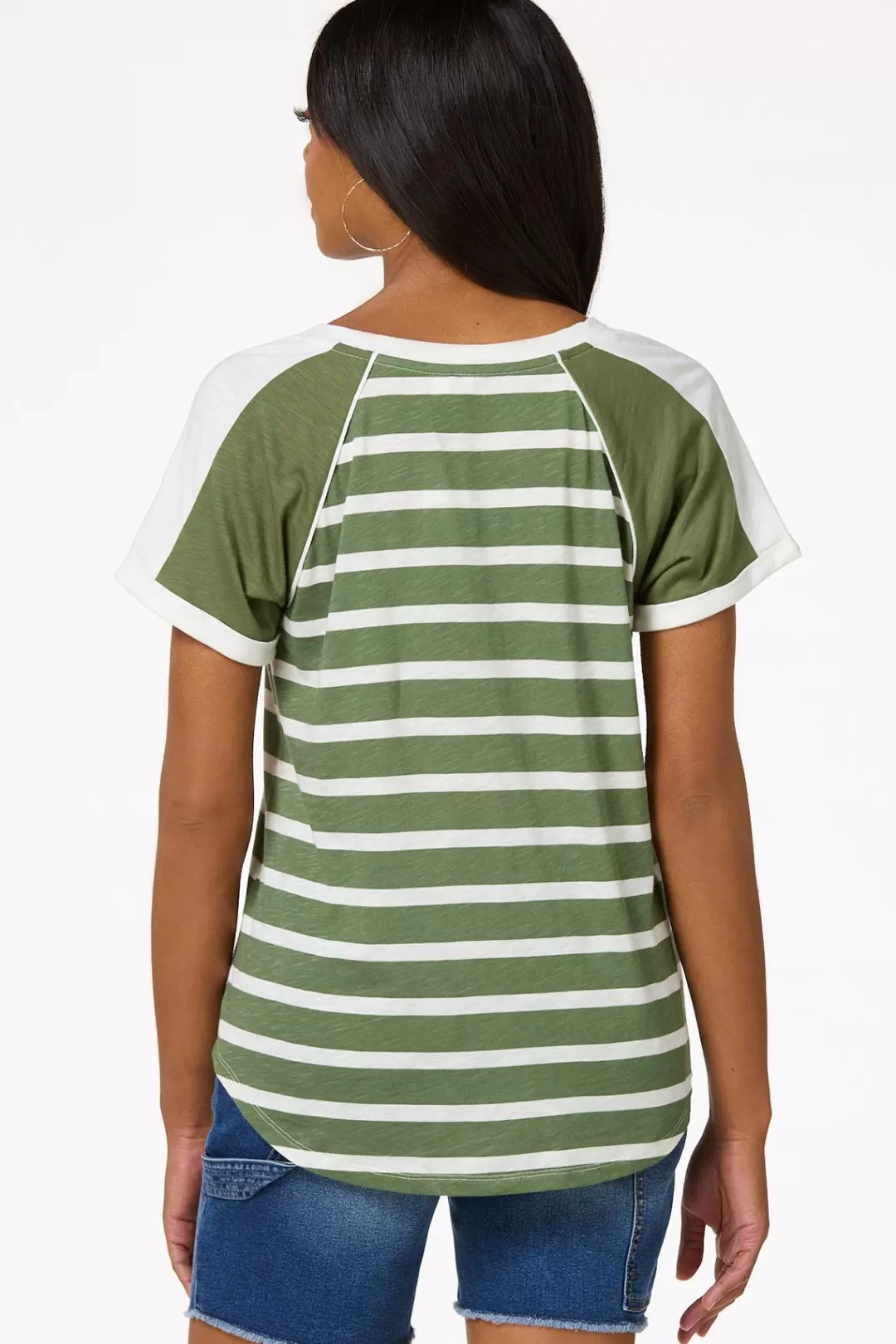 Cato Tops | Stripe Lace- Up Top