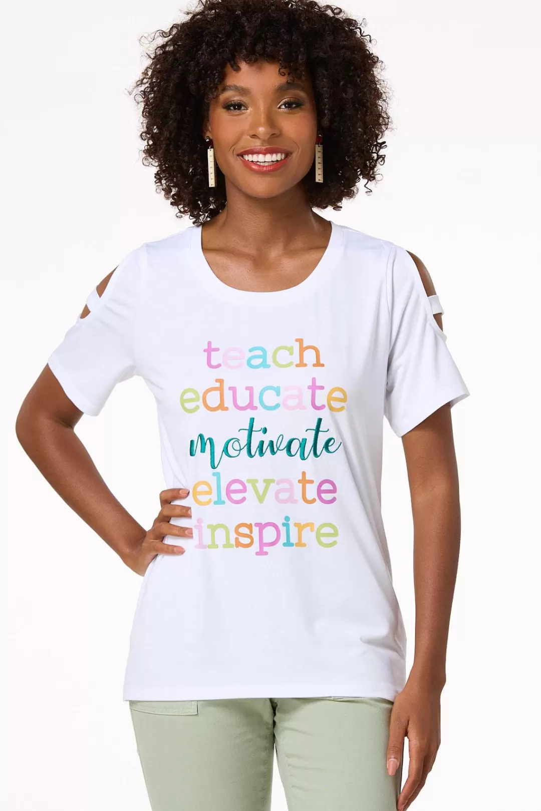 Cato Tops | Teach Educate Motivate Tee