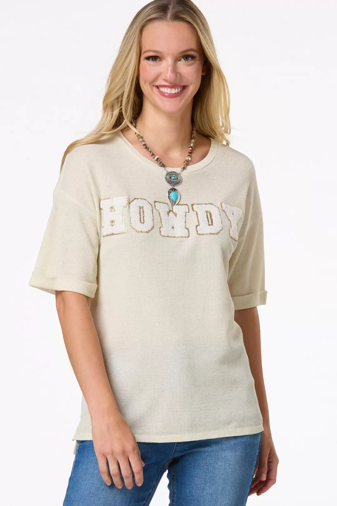 Cato Tops | Textured Howdy Top