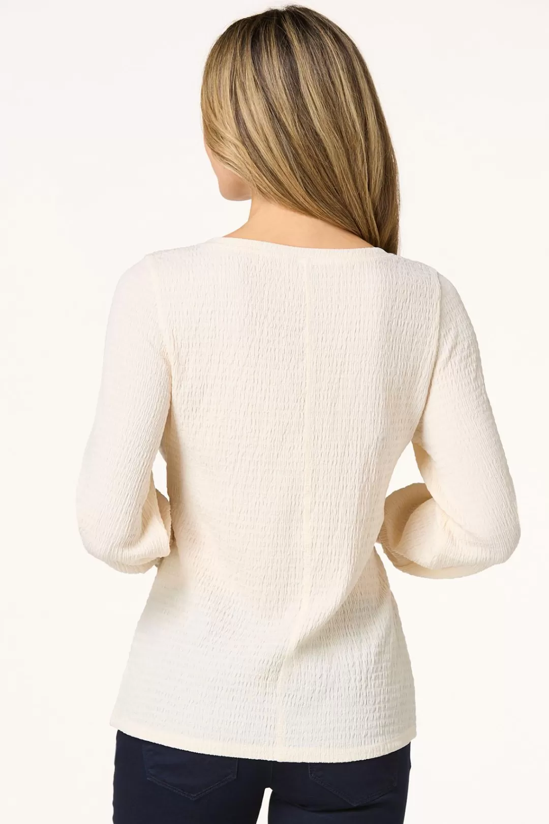 Cato Tops | Textured Lace Trim Top