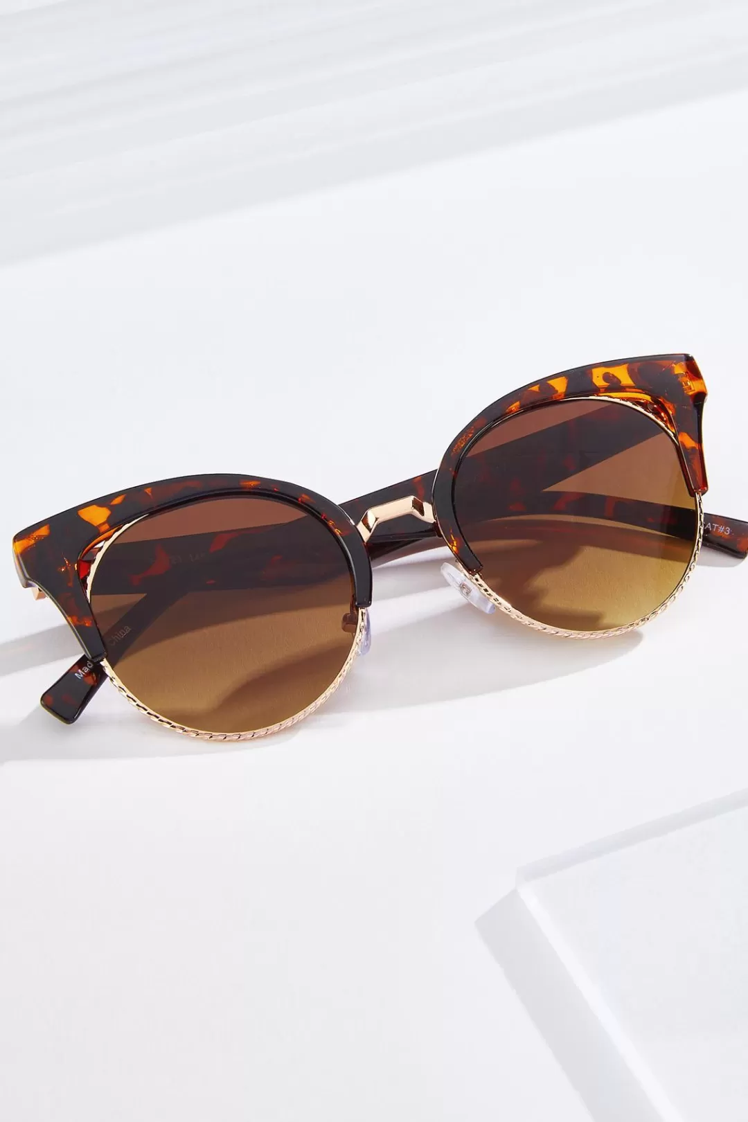 Cato Sunglasses | Textured Metal Tortoise Sunglasses