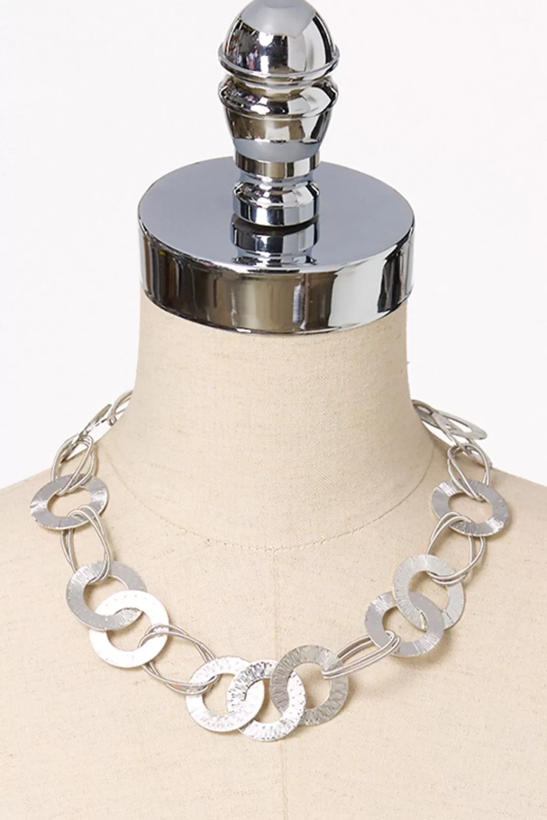 Cato Sets | Necklaces | Textured Silver Ring Necklace Set