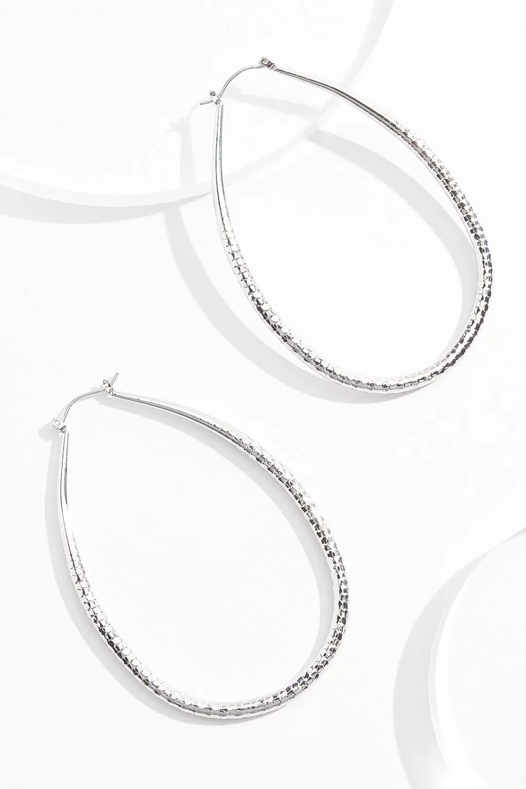 Cato Earrings | Textured Tear Hoop Earrings