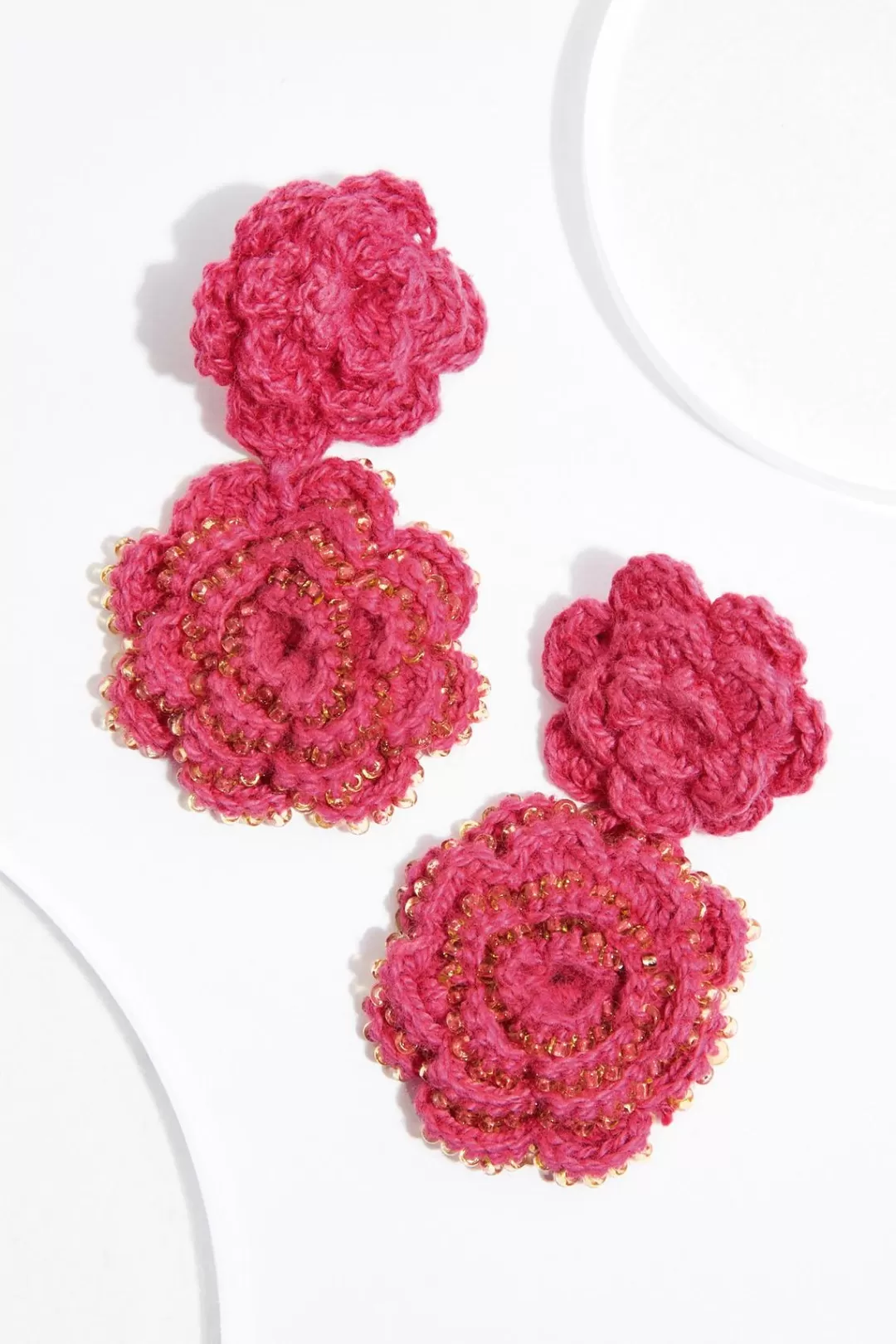 Cato Earrings | Tiered Crochet Flower Earrings