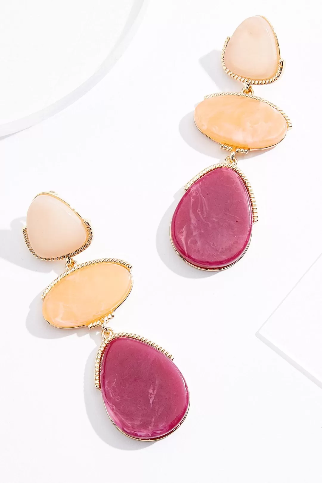 Cato Earrings | Tiered Lucite Clip- On Earrings