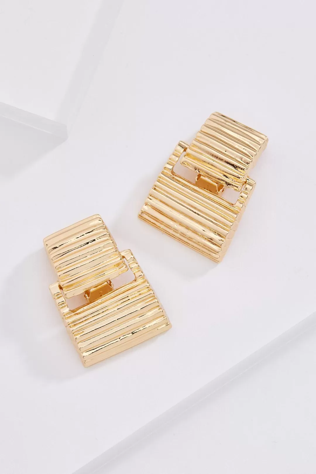 Cato Earrings | Tiered Textured Clip- On Earrings