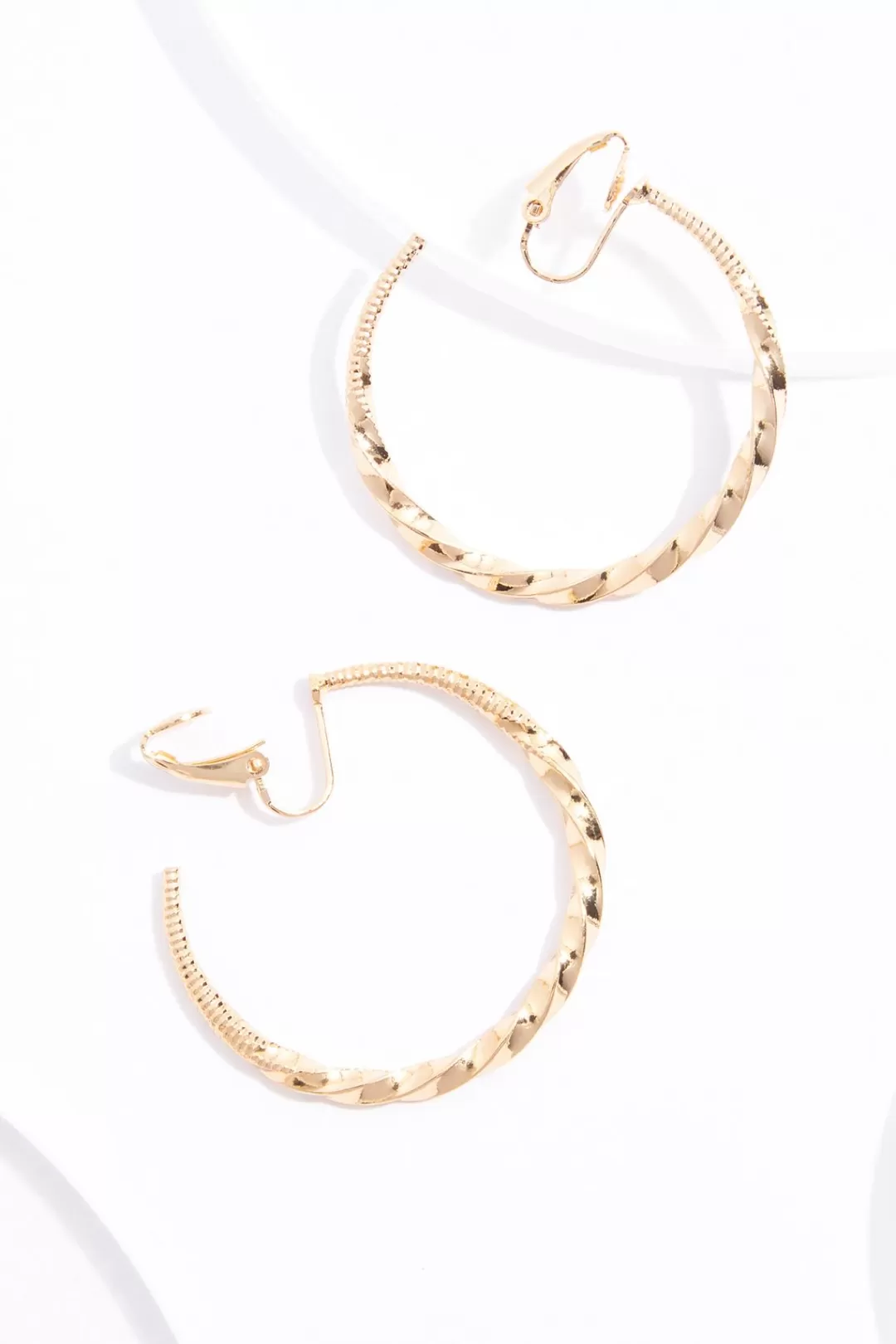 Cato Earrings | Twisted Clip- On Hoop Earrings