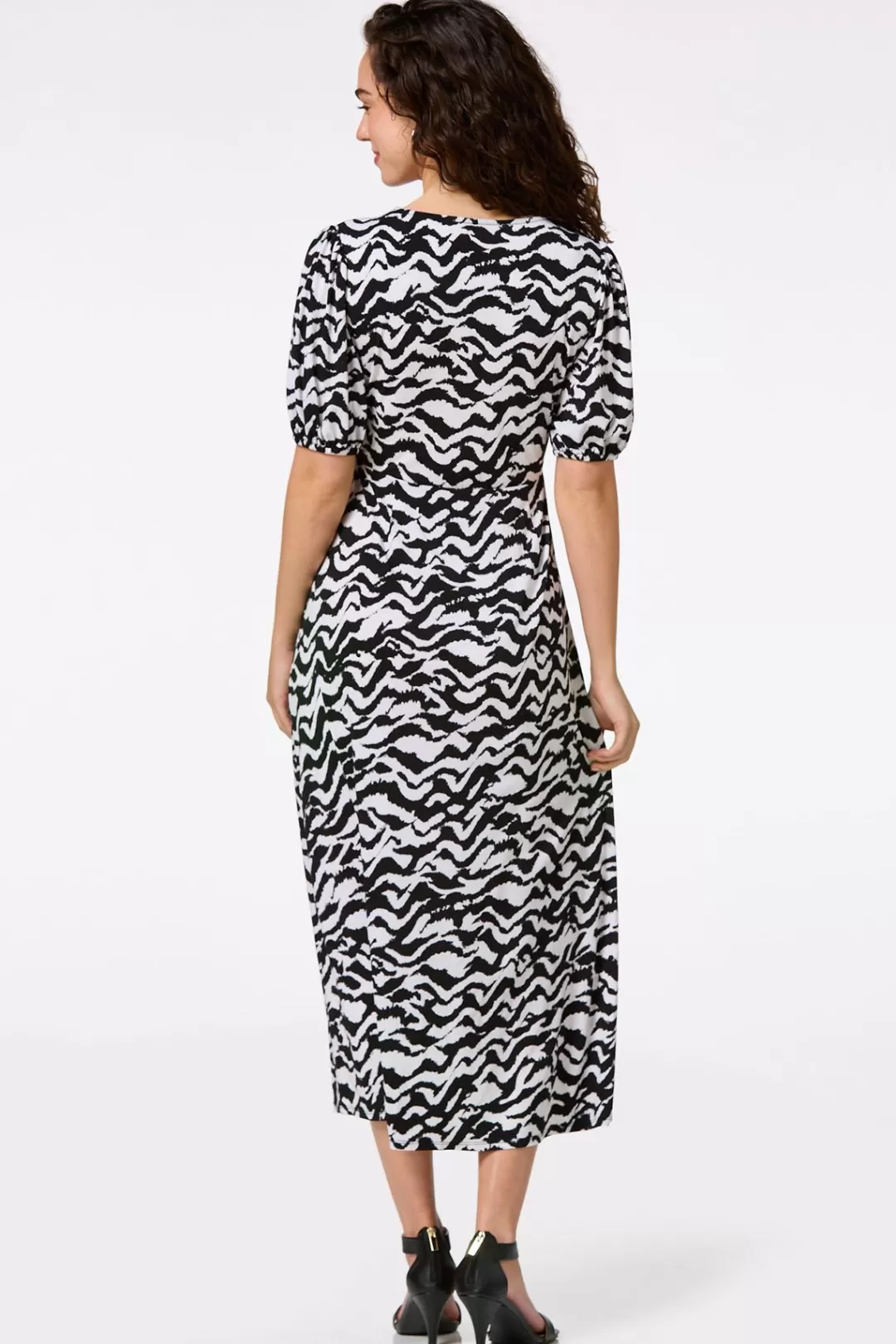 Cato Dresses | Wavy Print Empire Midi Dress