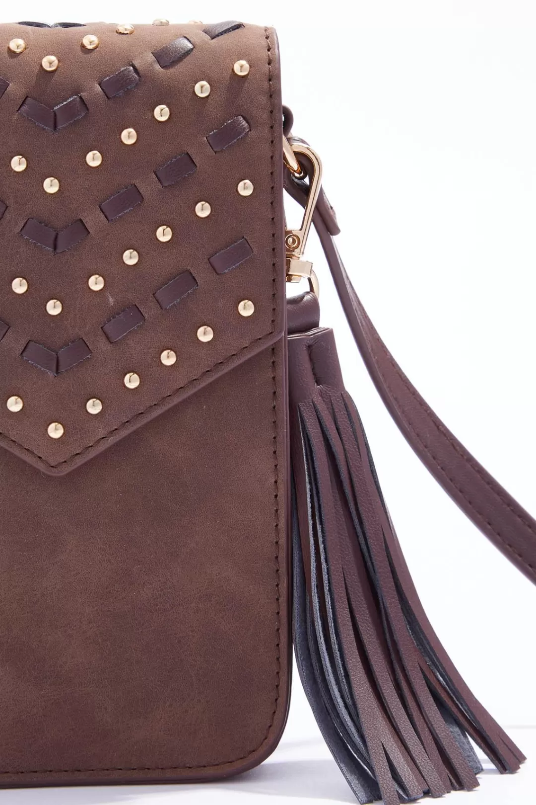 Cato Handbags | Whipstitch Stud Cellphone Crossbody