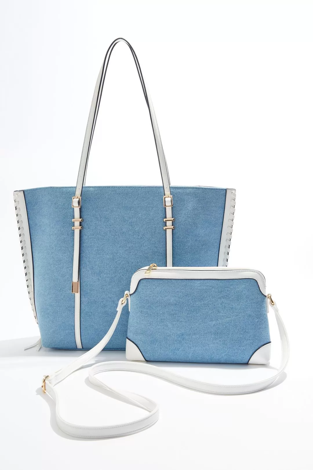 Cato Handbags | Whipstitch Trim Tote Set