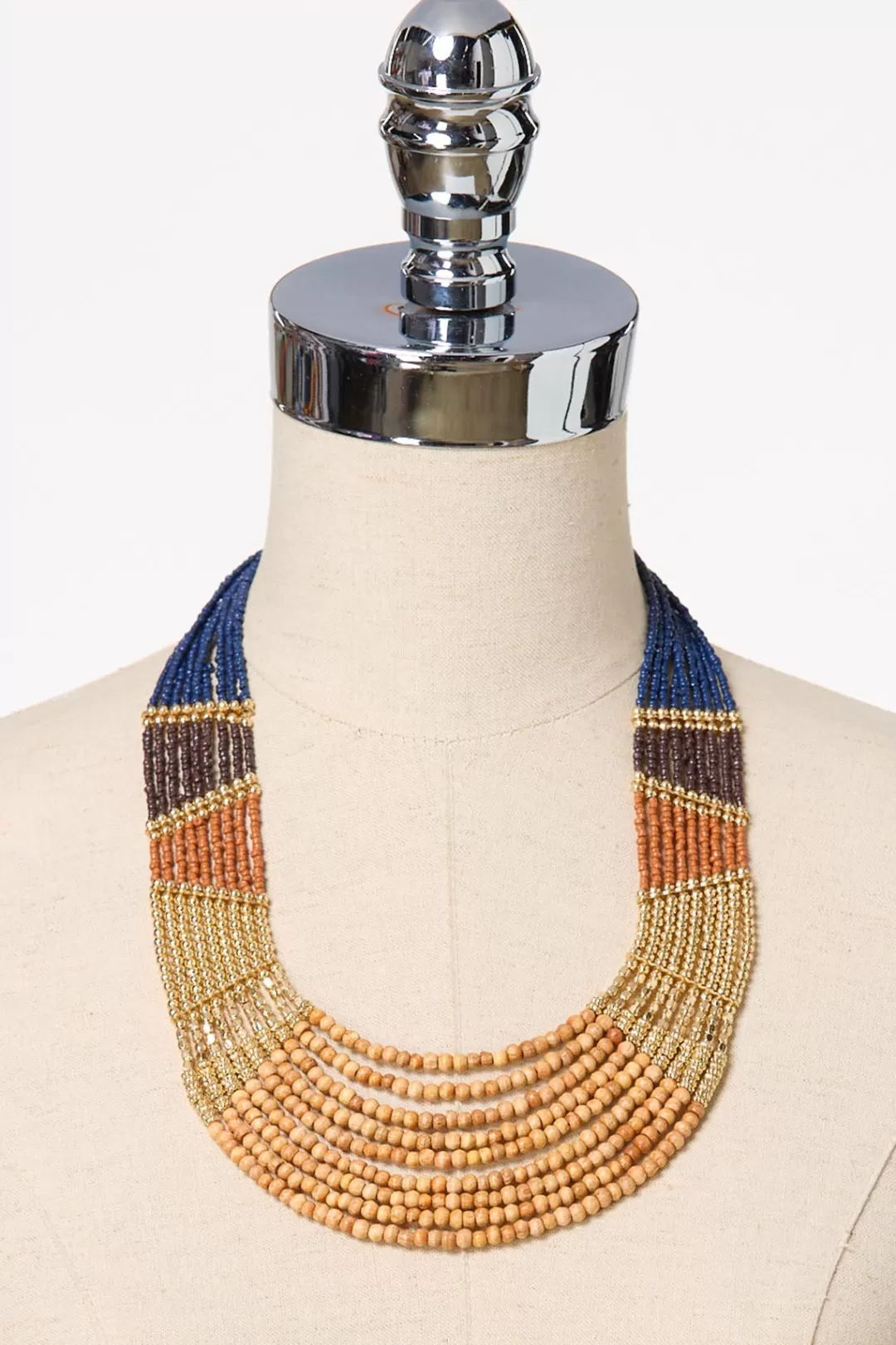 Cato Necklaces | Wood Color Bead Tribal Necklace