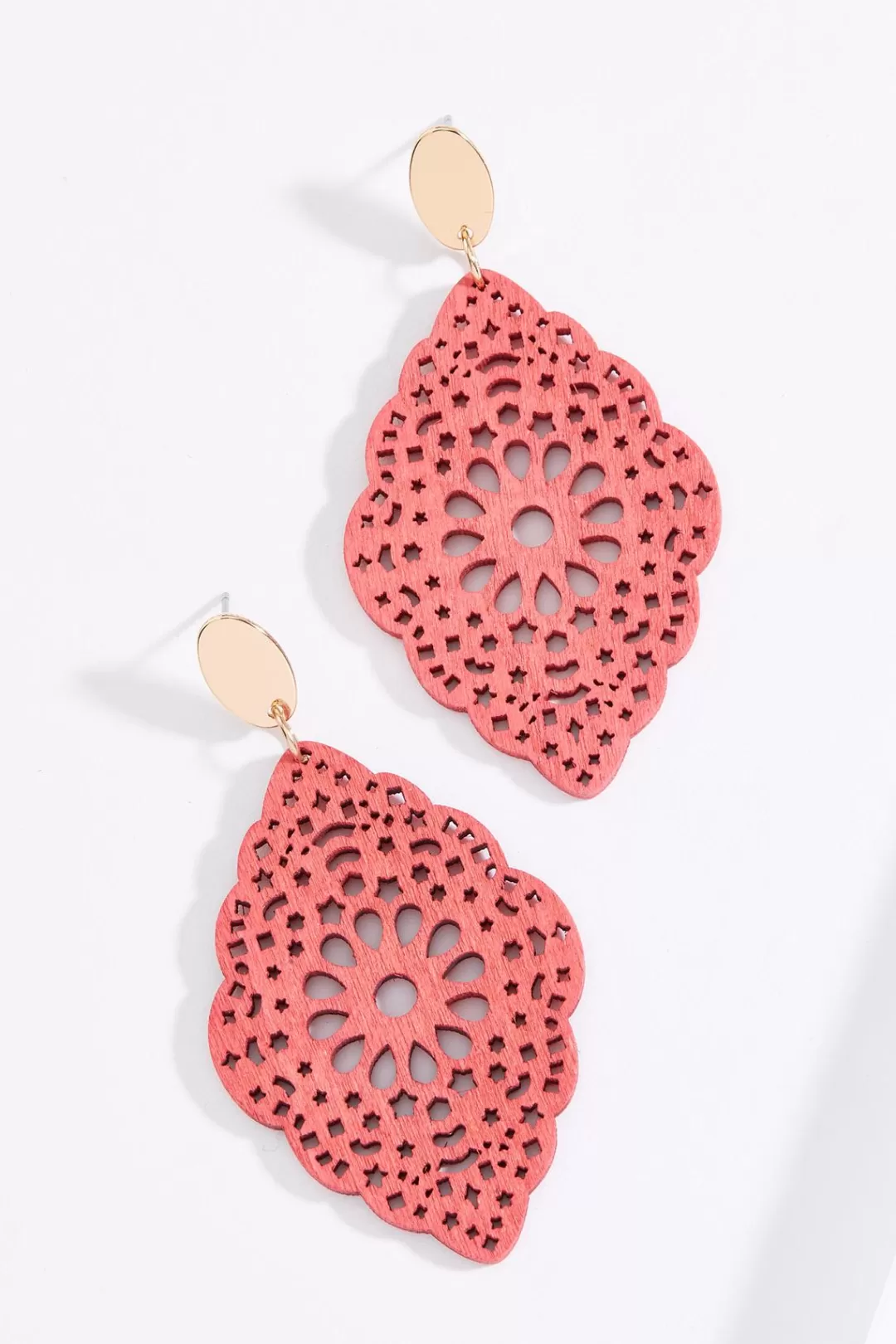 Cato Earrings | Wood Cut Out Earrings