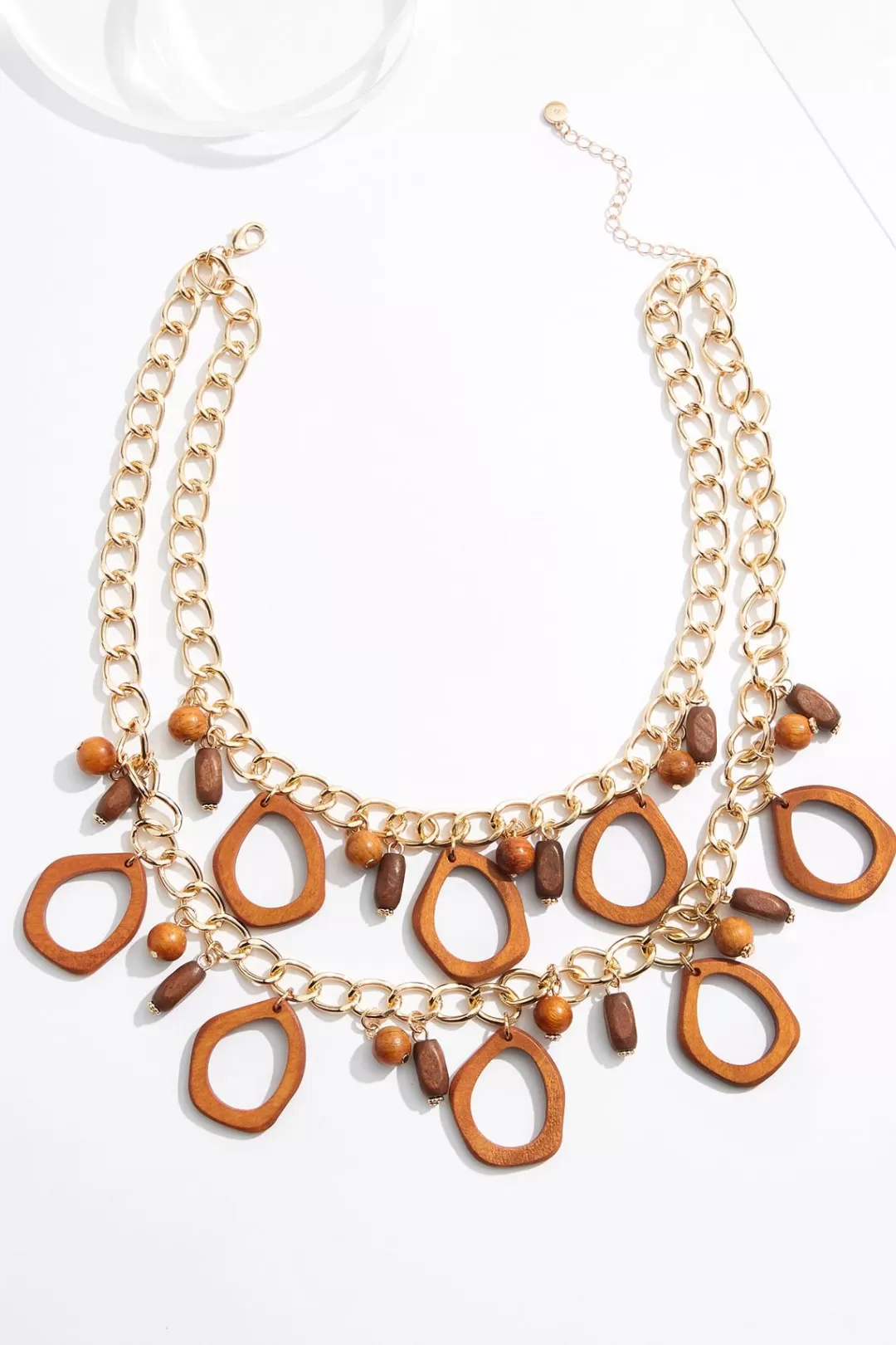 Cato Necklaces | Wood Link Layered Chain Necklace