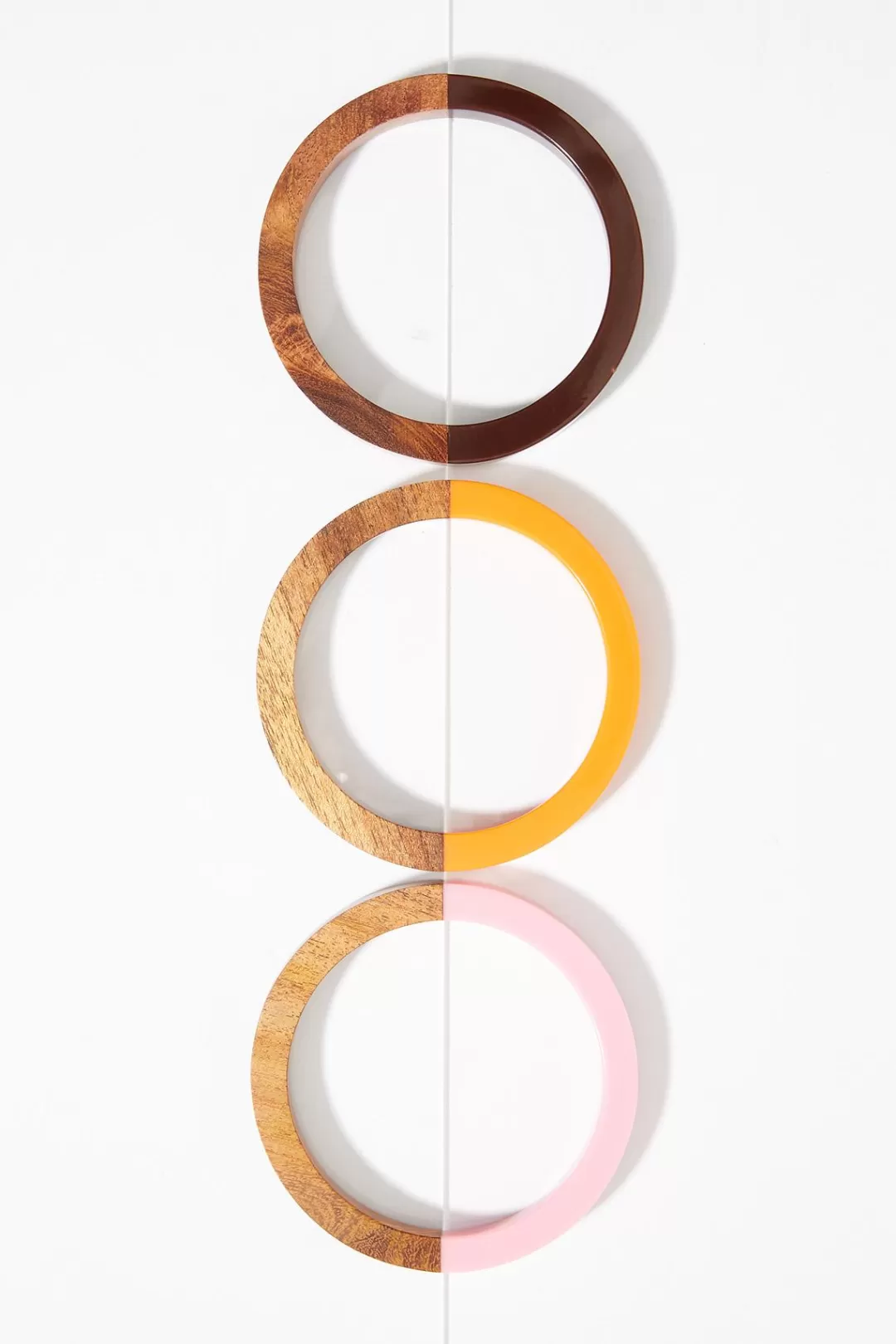 Cato Bracelets | Wood Lucite Bangle Bracelet Set