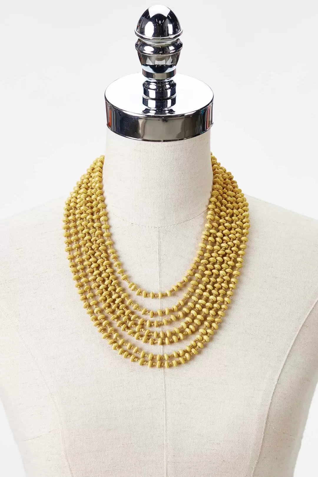 Cato Necklaces | Wood Seed Bead Layered Necklace