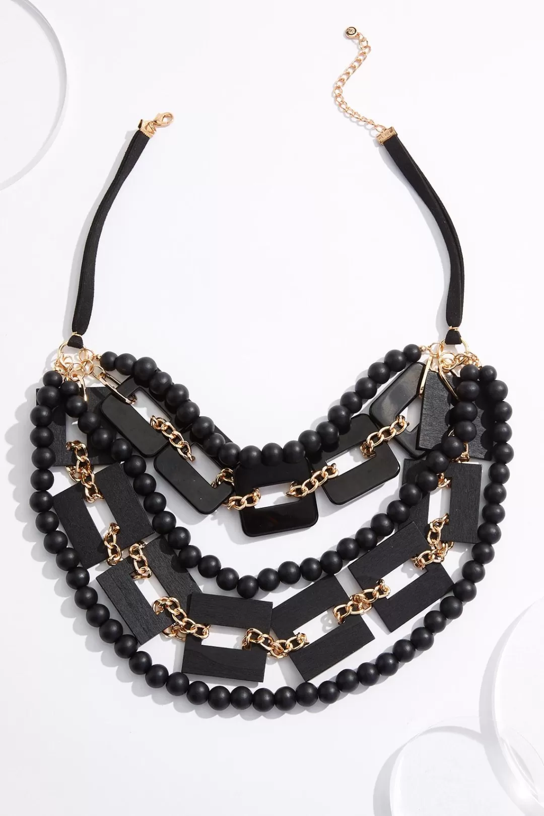 Cato Necklaces | Wood Statement Layered Short Necklace