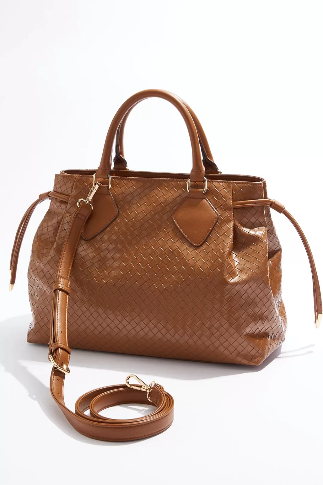 Cato Handbags | Woven Effect Cinched Satchel