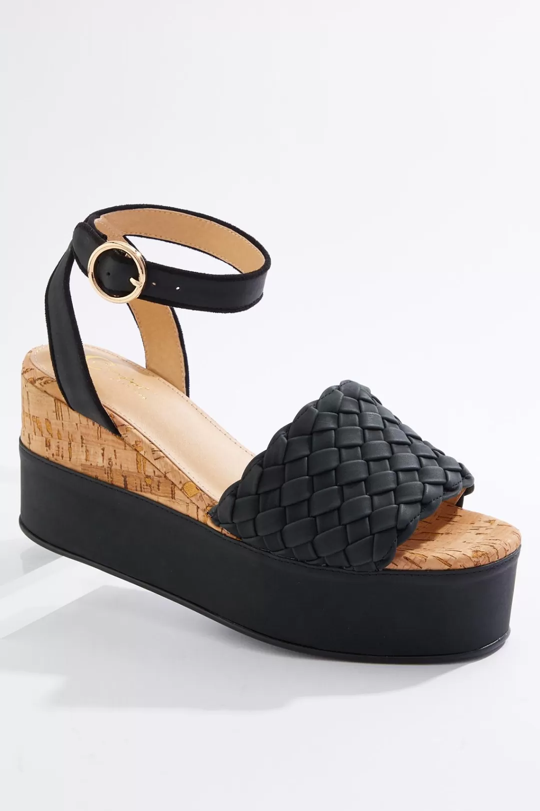 Cato Sandals | Woven Vamp Platform Wedges