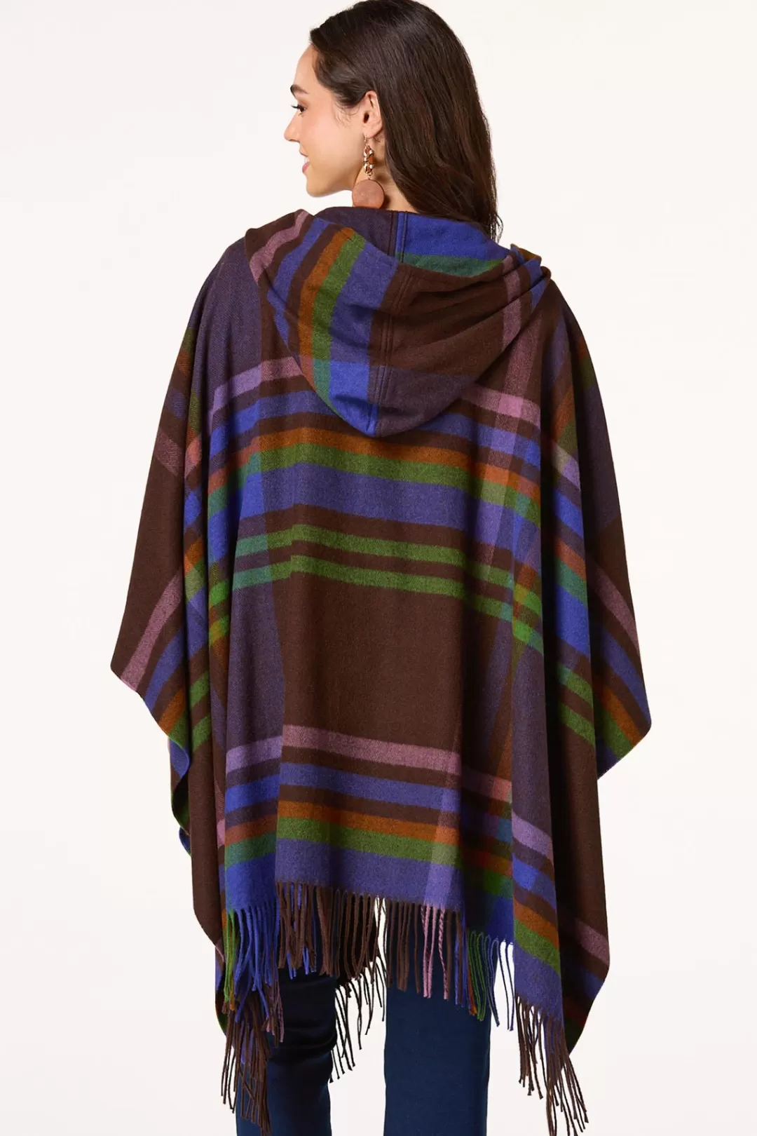 Cato Cold Weather | Zip Plaid Hooded Poncho